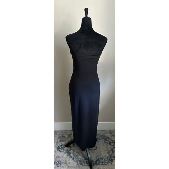 NWT HOUSE OF HARLOW 1960 Strapless Twist Front Jersey Black Midi Dress Size M - Picture 4 of 9